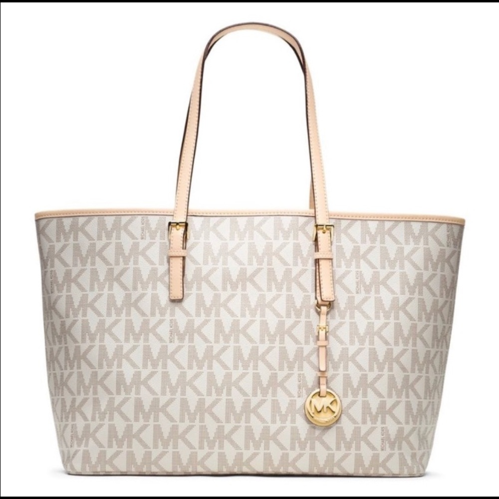 Large White/ gold micheal kors tote!